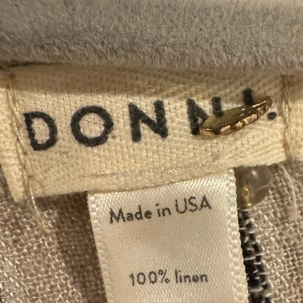 Donni 100% Linen Black and Beige Check Wrap One Size Like New